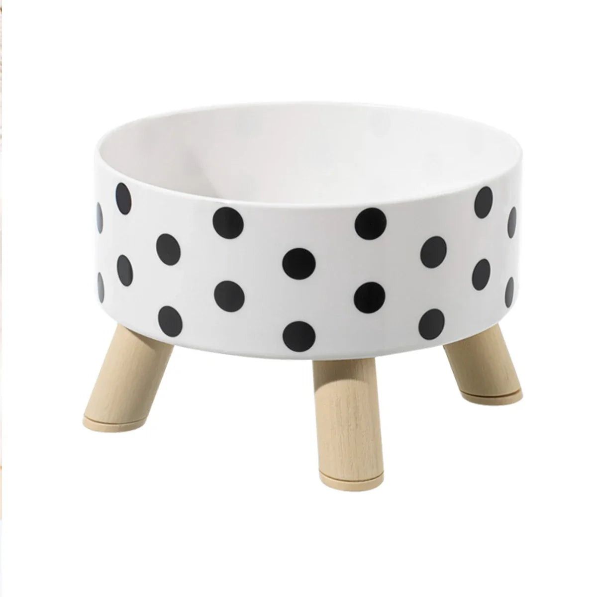 Black And White Polka Dot Checkerboard Pattern Cat Bowl
