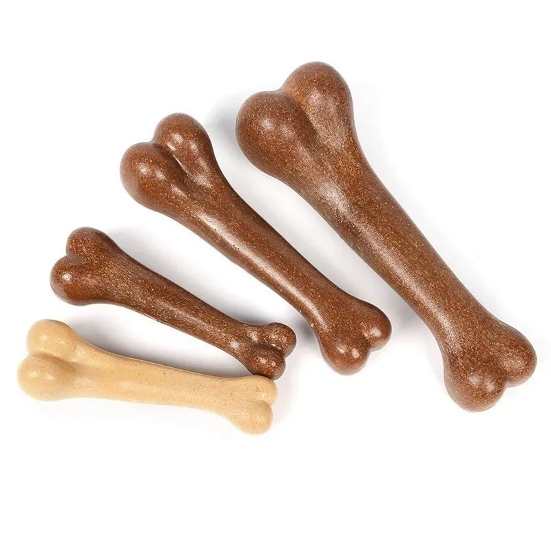 Unbreakable Dog Chew Bone Toy Natural Rubber
