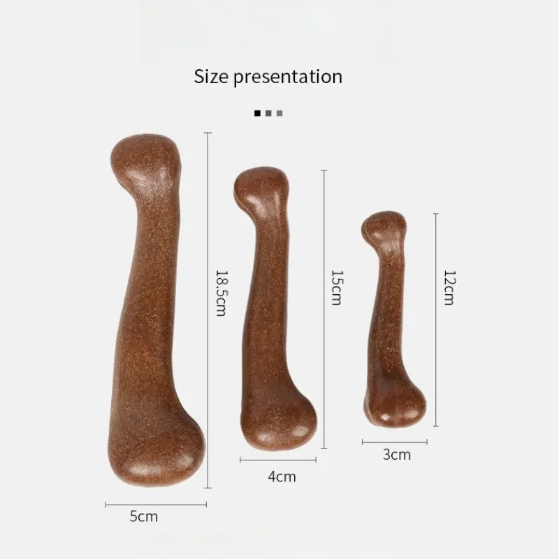 Unbreakable Dog Chew Bone Toy Natural Rubber