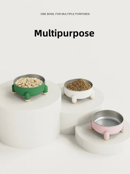 High Leg Stainless Steel Dog Bowl Dish With Stand