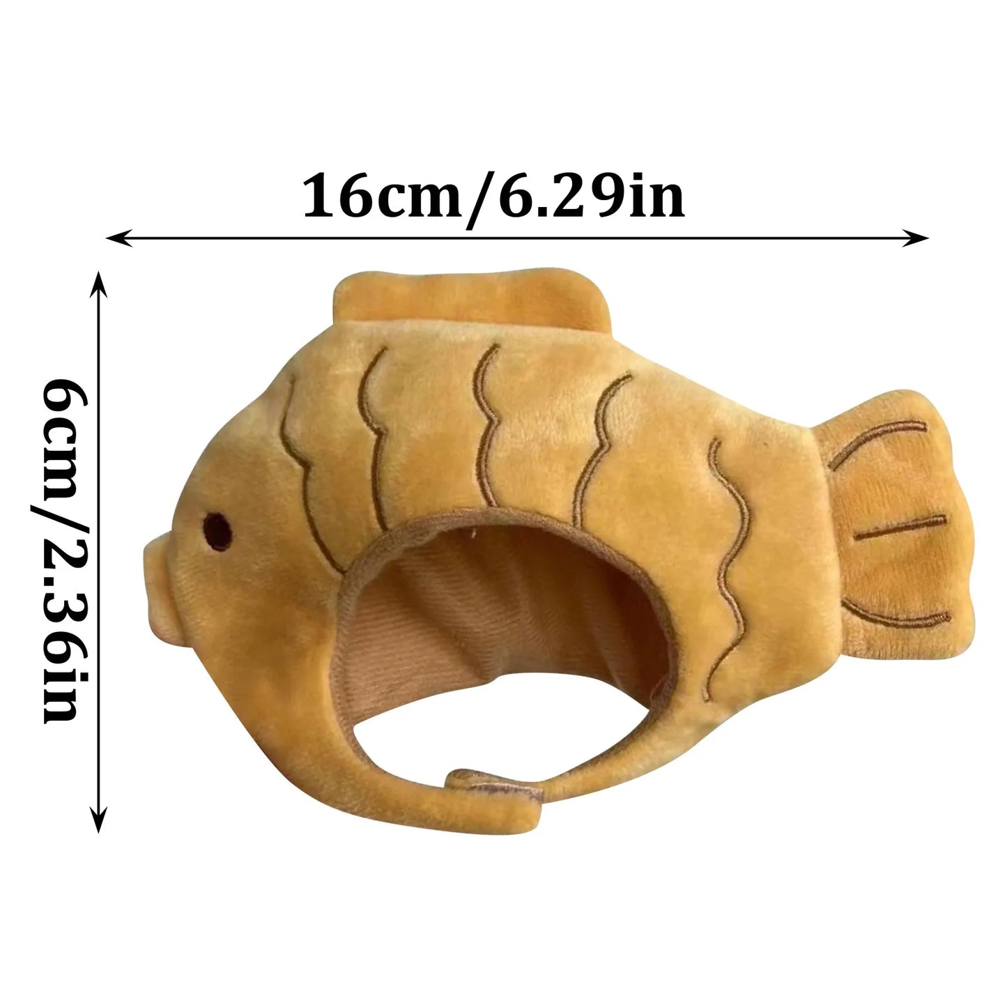 Cartoon Cat Hat Cute Fish Shape