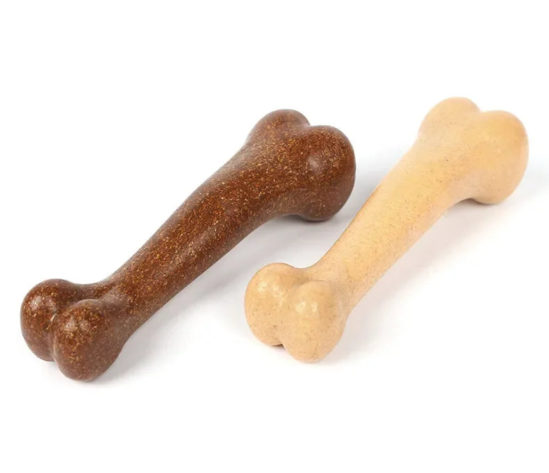 Unbreakable Dog Chew Bone Toy Natural Rubber