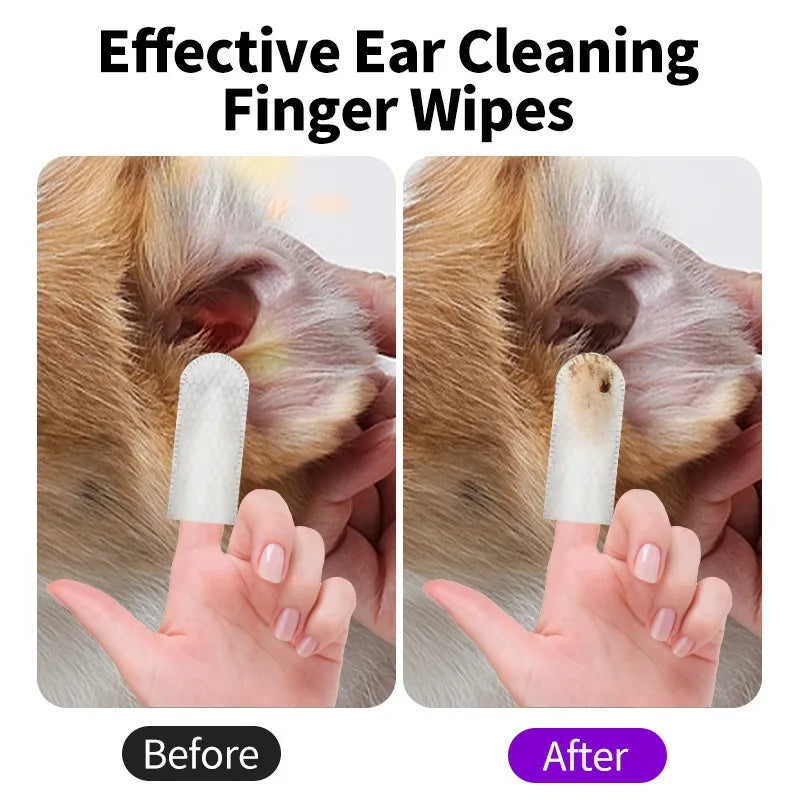 Pet Ear Cleaner Finger Wipes