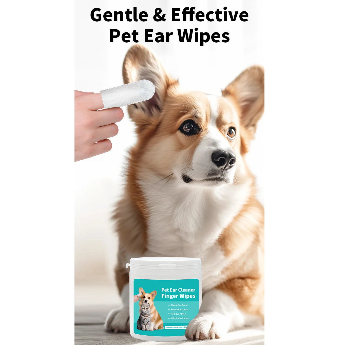 Pet Ear Cleaner Finger Wipes