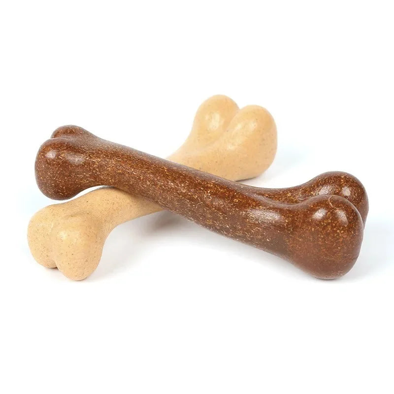 Unbreakable Dog Chew Bone Toy Natural Rubber