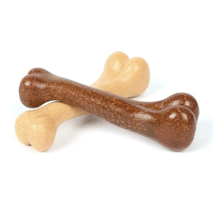 Unbreakable Dog Chew Bone Toy Natural Rubber