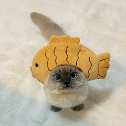 Cartoon Cat Hat Cute Fish Shape