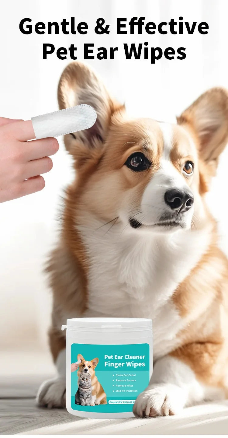 Pet Ear Cleaner Finger Wipes